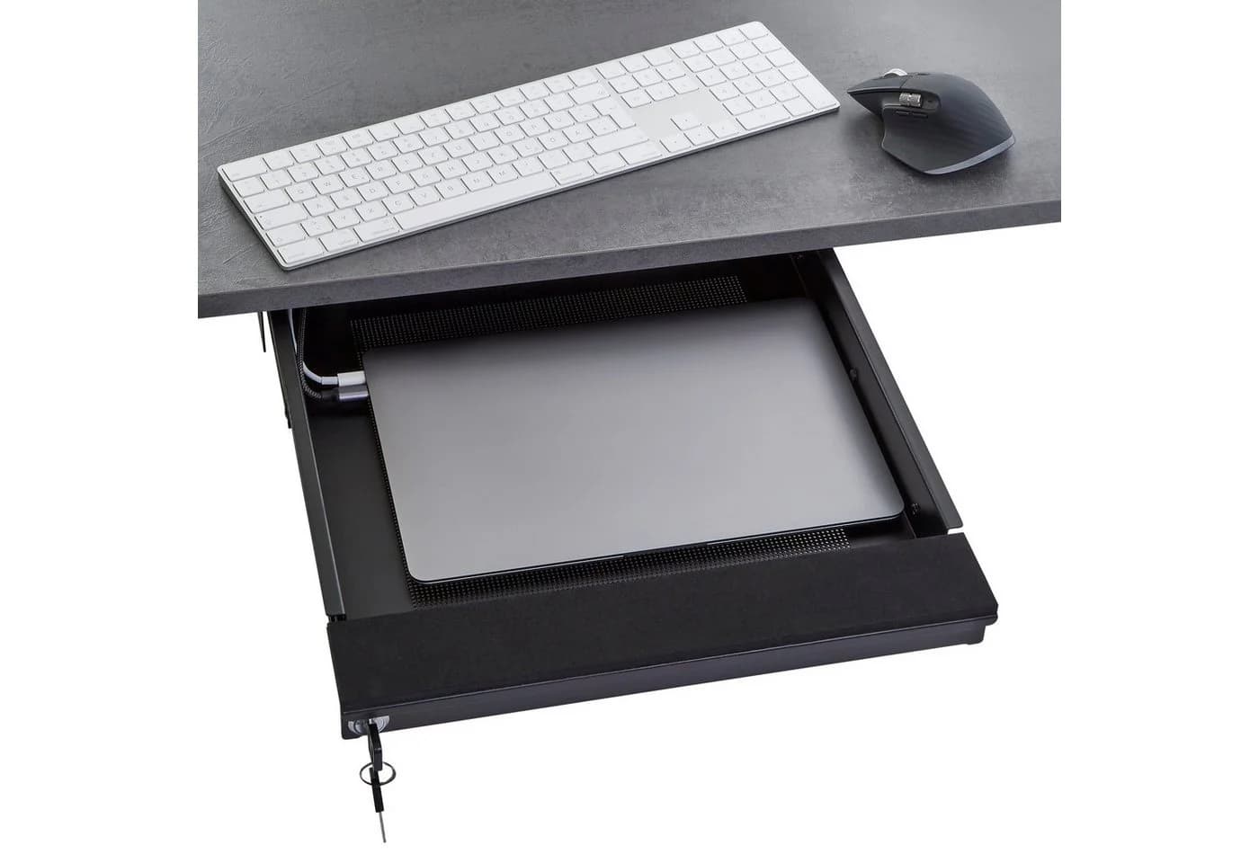 CAVO Laptop-Schublade Unterbau Schwarz Abschließbar - Bild 4