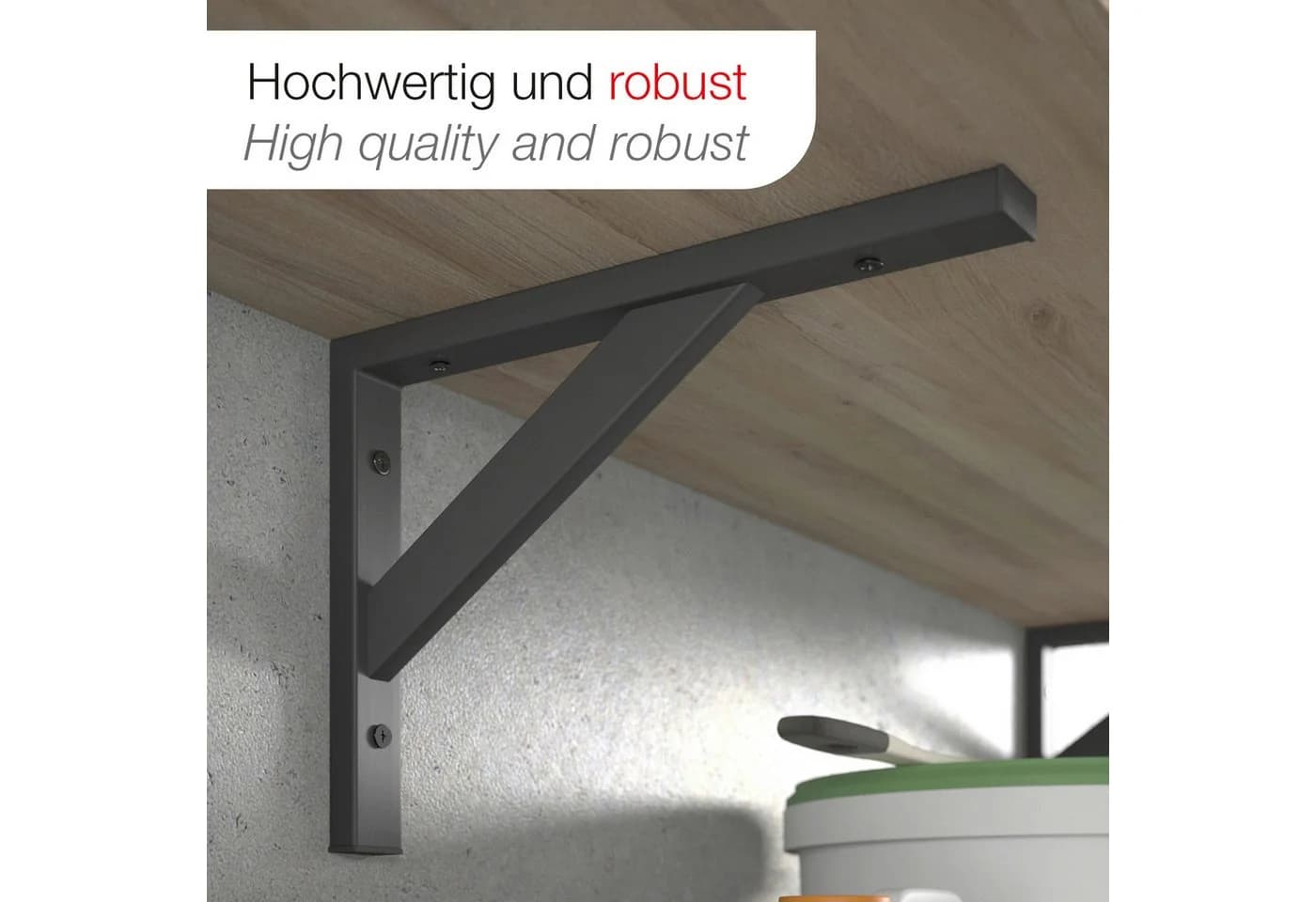 SO-TECH® Wandregalhalter Schwerlastkonsole 2-tlg. Schwarz Stahl - Bild 3