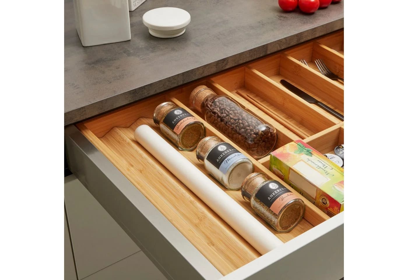 SO-TECH Besteckeinsatz Bambus 11 Fächer für 100cm Schrank - Bild 5