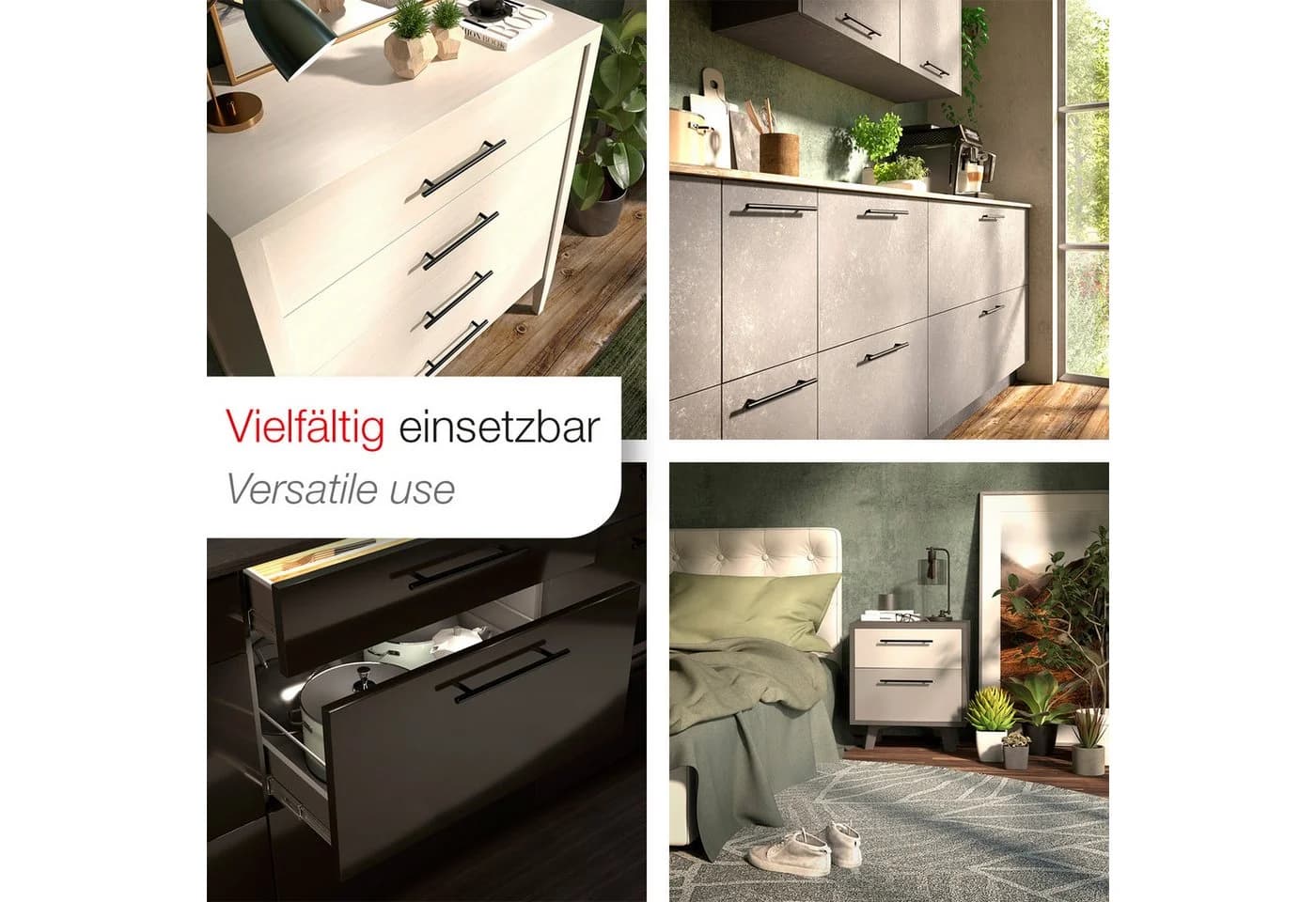 SO-TECH® Stangengriff G17 Edelstahl Schwarz 64mm Bohrlochabstand - Bild 4