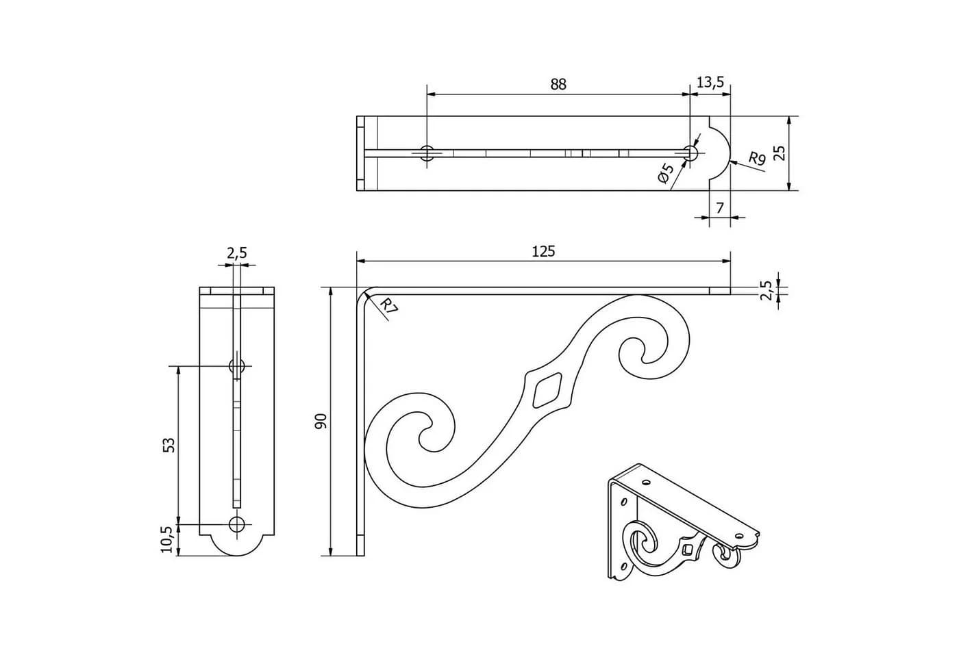 SO-TECH® Wandregalhalter Regalkonsole RK17 Schwarz - Bild 5