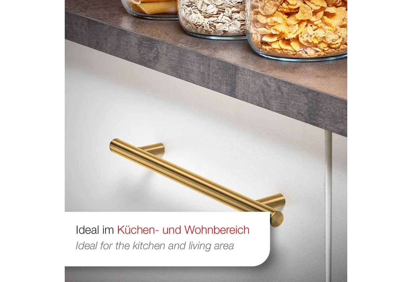 SO-TECH® Möbelgriff Stangengriff G17 Goldfarbig Edelstahl - Bild 5