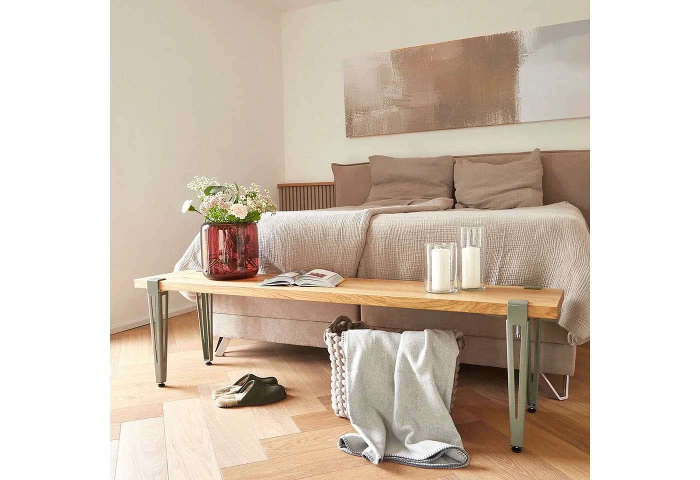 SO-TECH® Tischbein ColorLine F-Form Grau Stahl