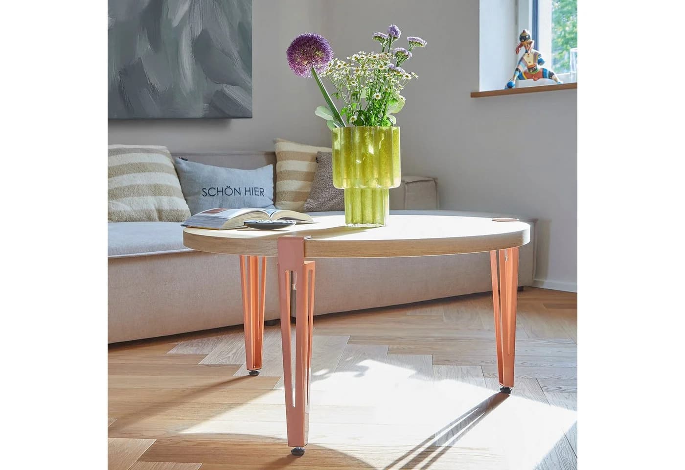 SO-TECH Tischbein ColorLine Rosa F-Form mit Klemmschraube