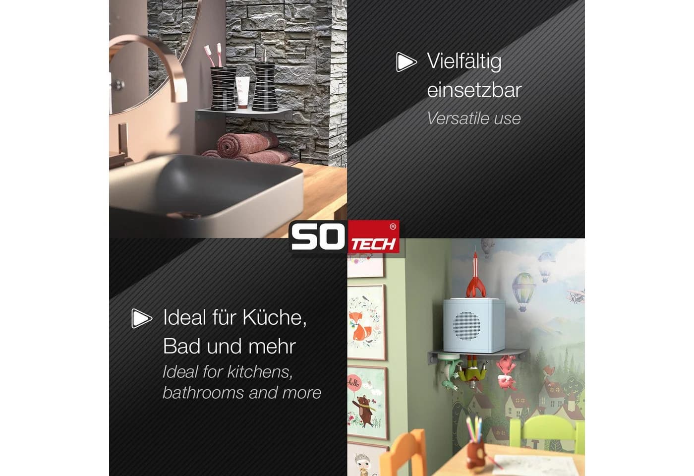 SO-TECH® Wandregal Eckregal HOVER Anthrazit - Bild 5