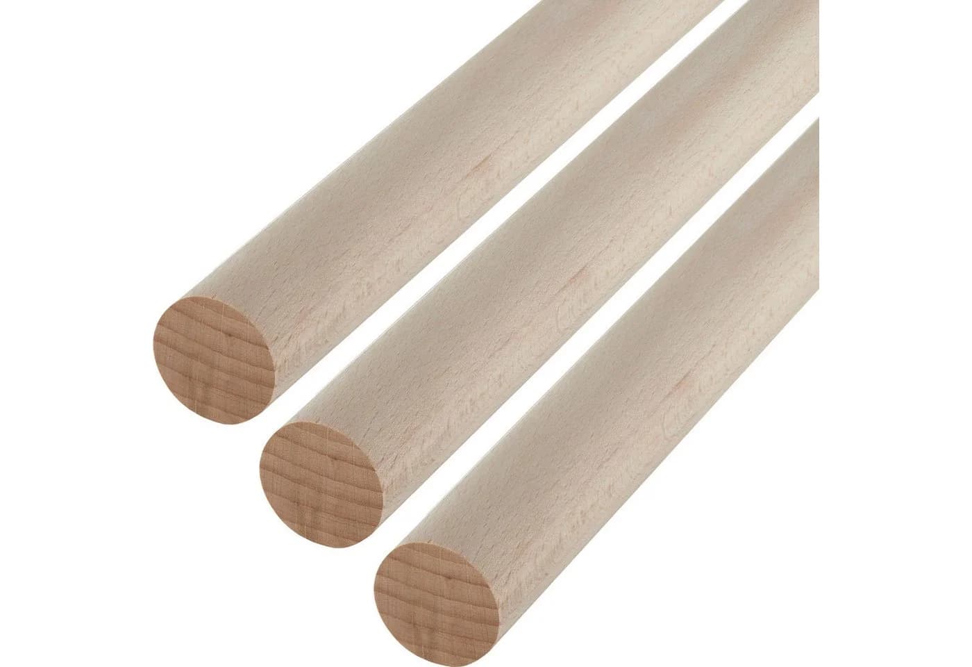 SO-TECH® Kleiderstange Buche Rundstab 30mm 50cm Spar-Set 3 St - Bild 2