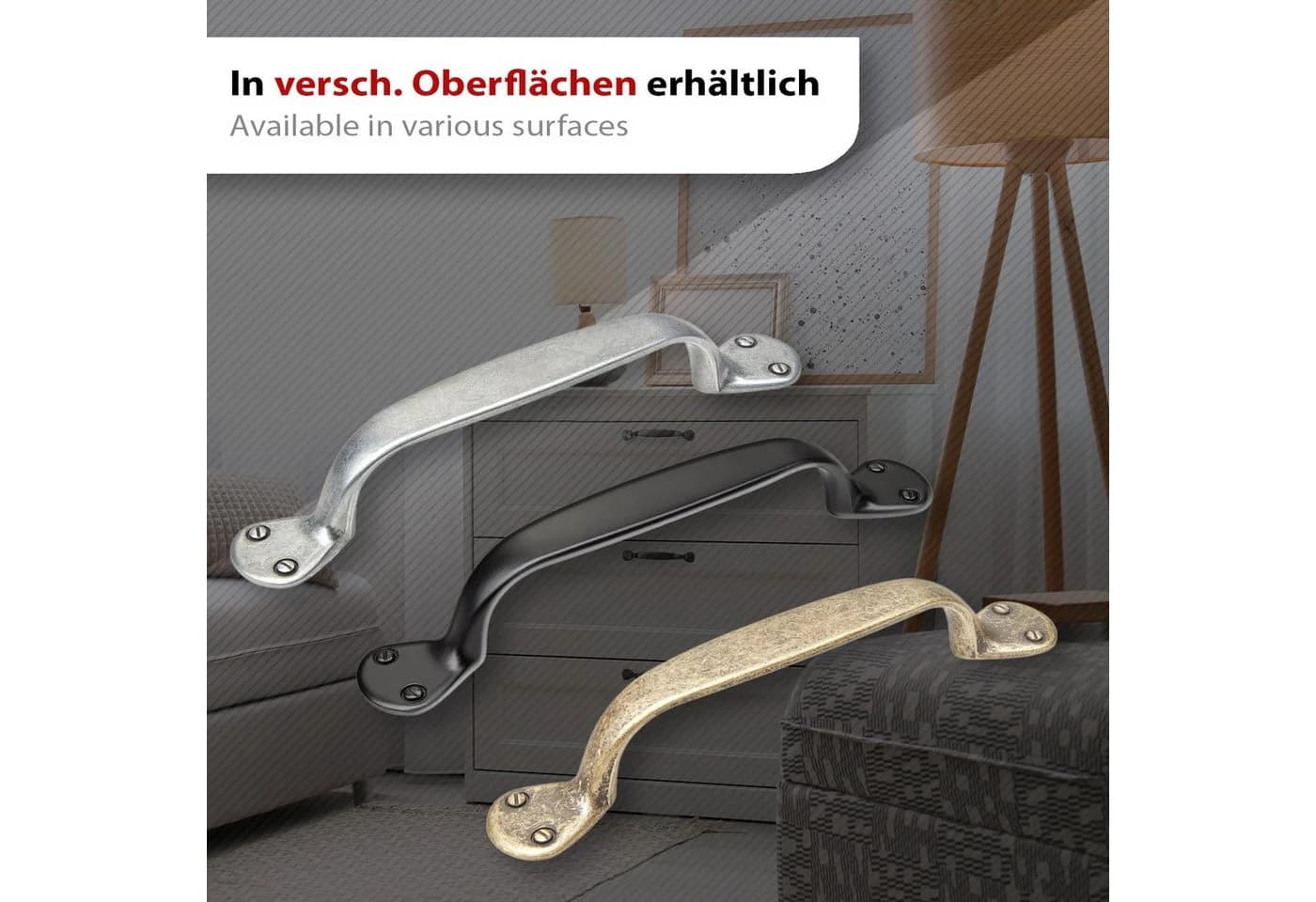 SO-TECH® Möbelgriff Erik 96mm Lochabstand 5er Set Schwarz Metall - Bild 5