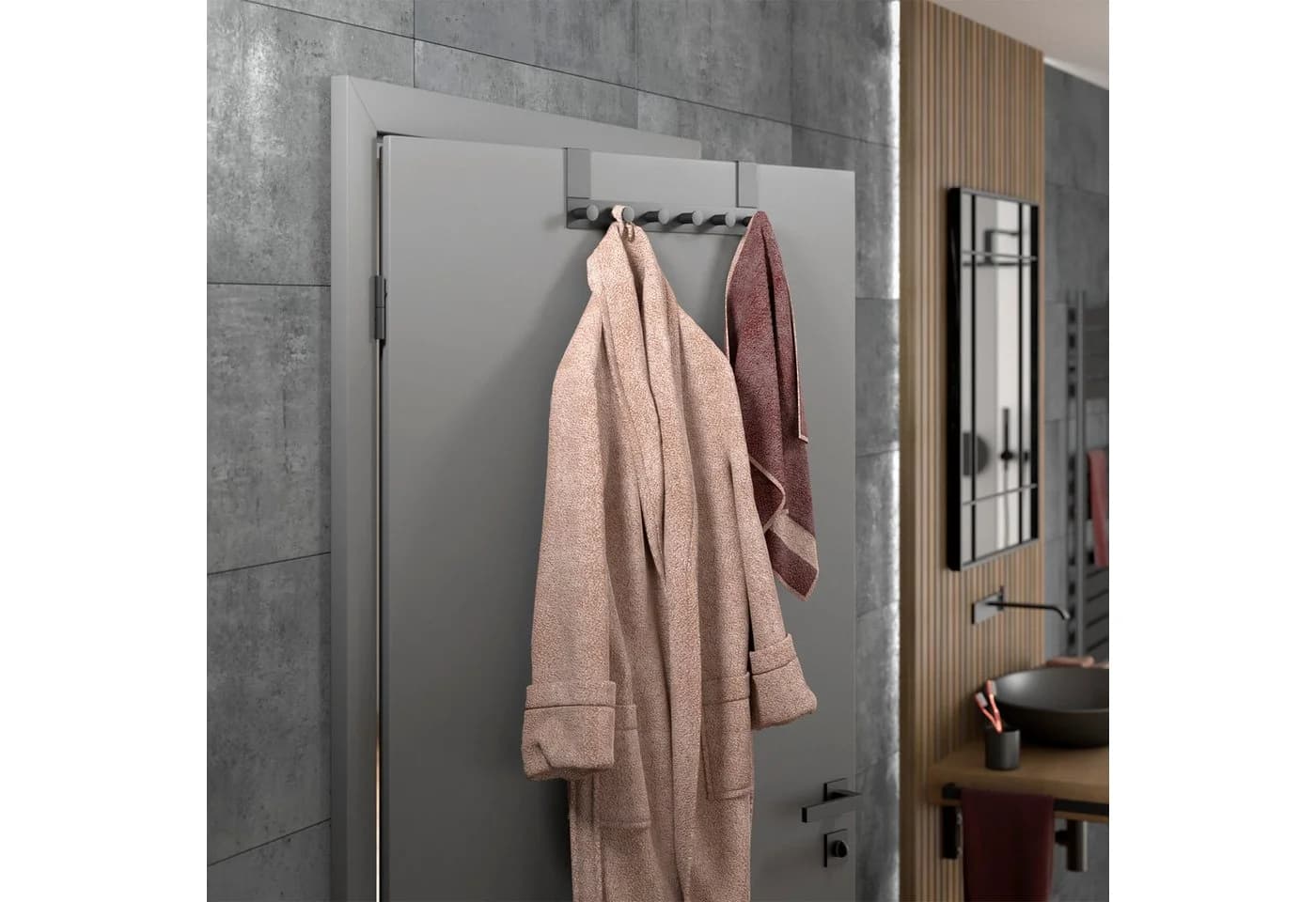 SO-TECH® Türgarderobe LINEA 2er Set Edelstahl Schwarz Matt - Bild 3