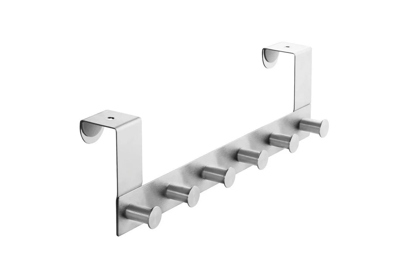 SO-TECH® Türgarderobe Garderobenleiste LINEA 380 x 110 mm, mit 6 Haken Türhaken, Edelstahl matt gebürstet, für 40 mm Türen ohne Falz - Bild 2