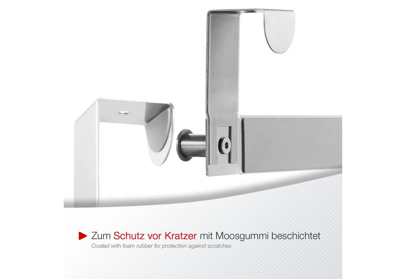 SO-TECH® Türgarderobe Garderobenleiste LINEA 380 x 110 mm, mit 6 Haken Türhaken, Edelstahl matt gebürstet, für 40 mm Türen ohne Falz - Bild 5