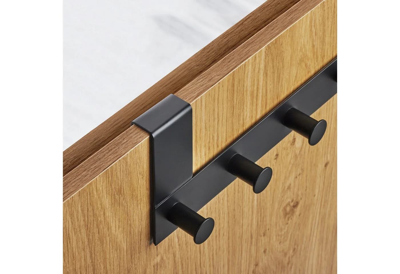 SO-TECH® Türgarderobe LINEA 380x110mm 6 Haken Edelstahl Schwarz Matt - Bild 4