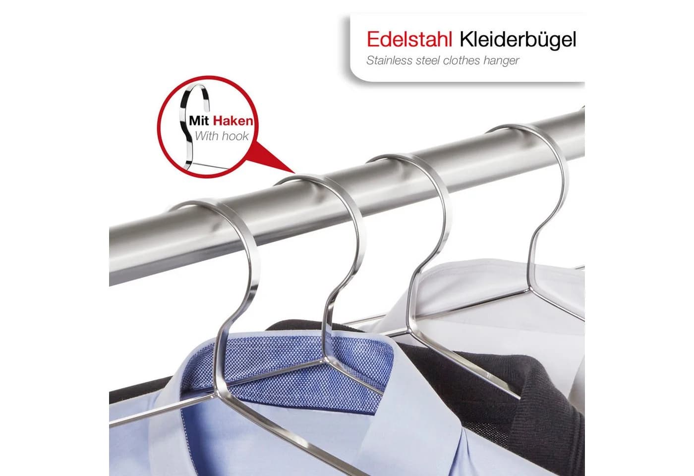 SO-TECH® Kleiderbügel Edelstahl 15-tlg. Silber Modern