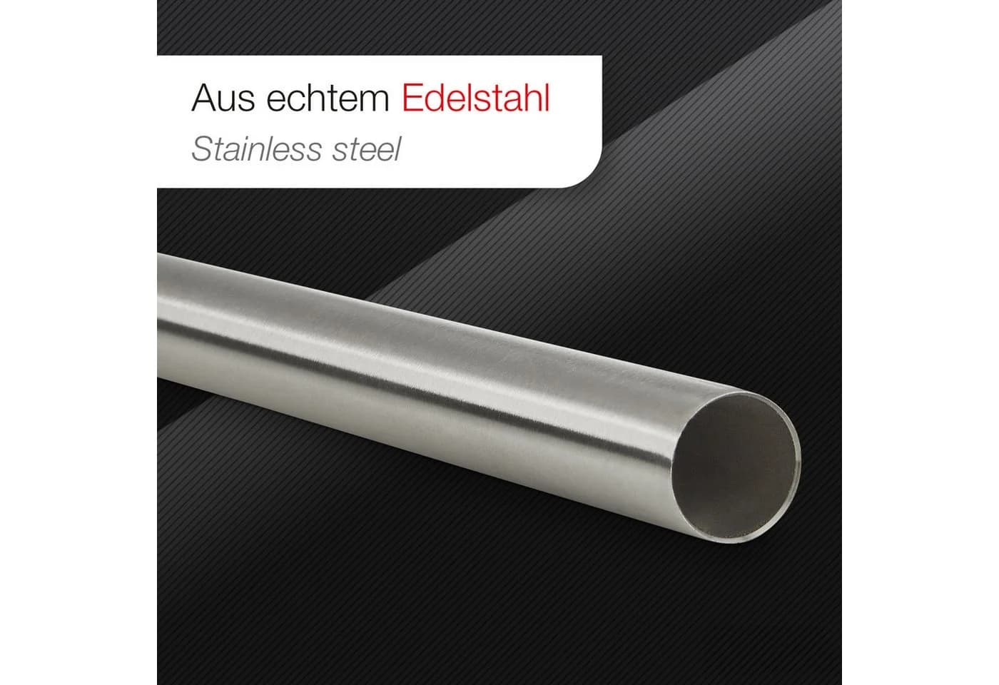 SO-TECH Garderobenstange Edelstahl rund Ø 25 mm 600 mm Silber