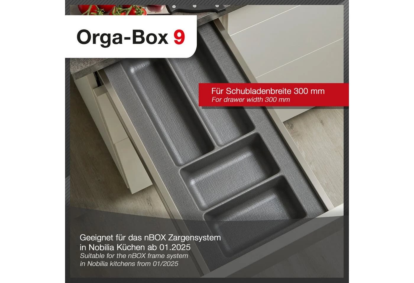 SO-TECH® Besteckeinsatz ORGA-BOX 9 Canvas-Struktur für Nobilia - Bild 5