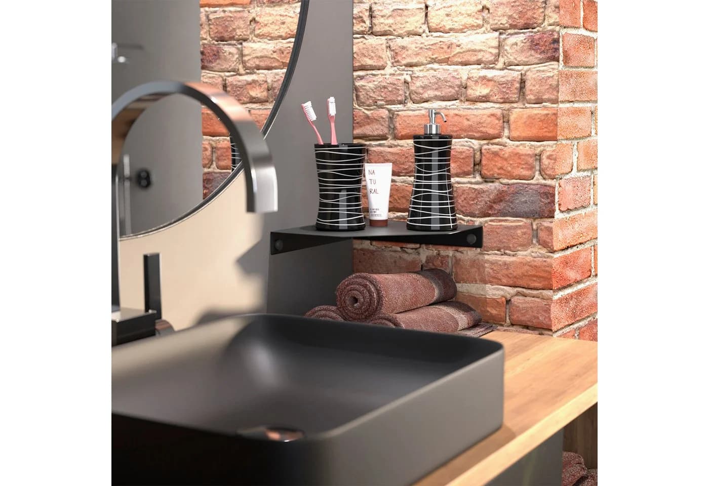 SO-TECH® Wandregal HOVER 2-tlg. Schwarz Stahl Wandmontage
