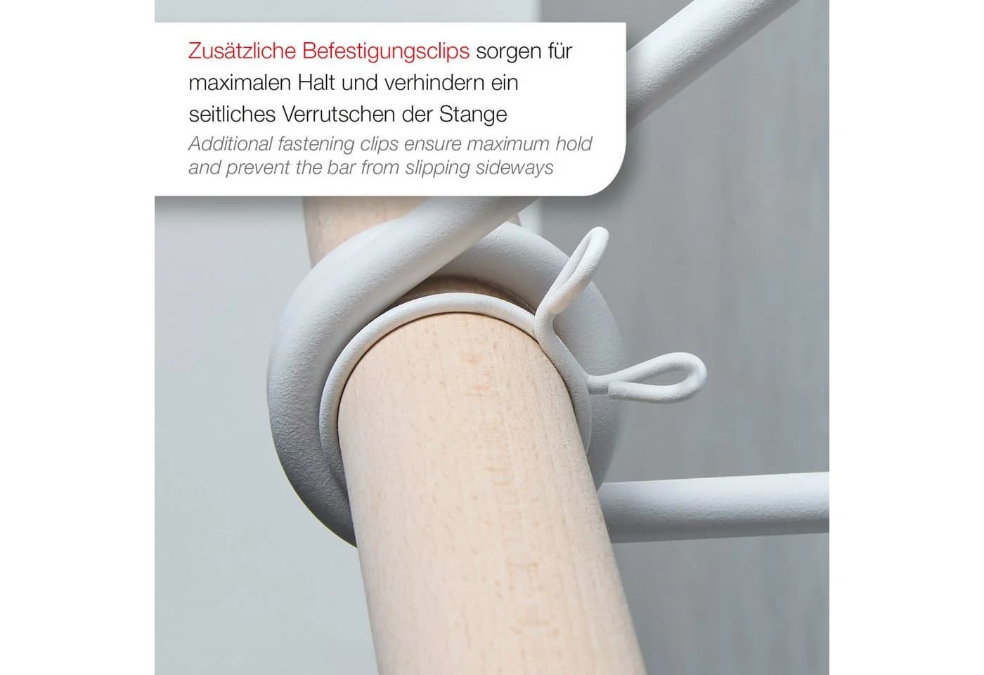 SO-TECH® Wandgarderobe Weiß mit 50 cm Kleiderstange aus Buche - Bild 3