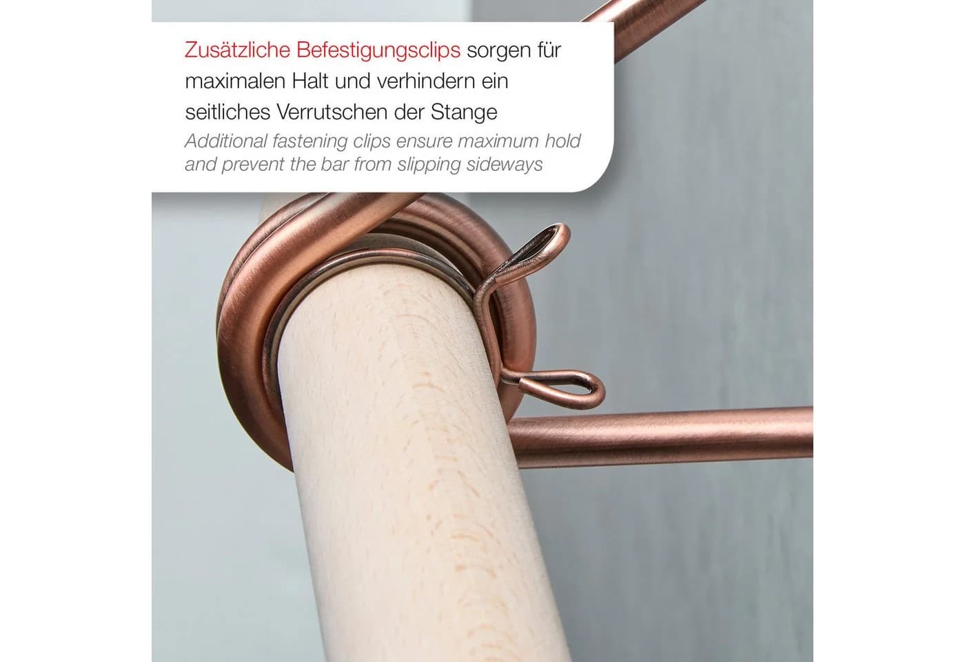 SO-TECH® Wandgarderobe 260x250mm mit 30mm Kleiderstange aus Buche - Bild 3