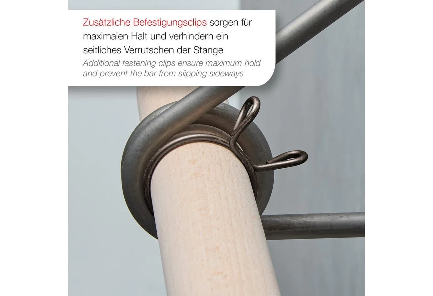 SO-TECH® Wandgarderobe 120 x 150 mm mit Ø 30 mm Kleiderstange aus Holz - Bild 3