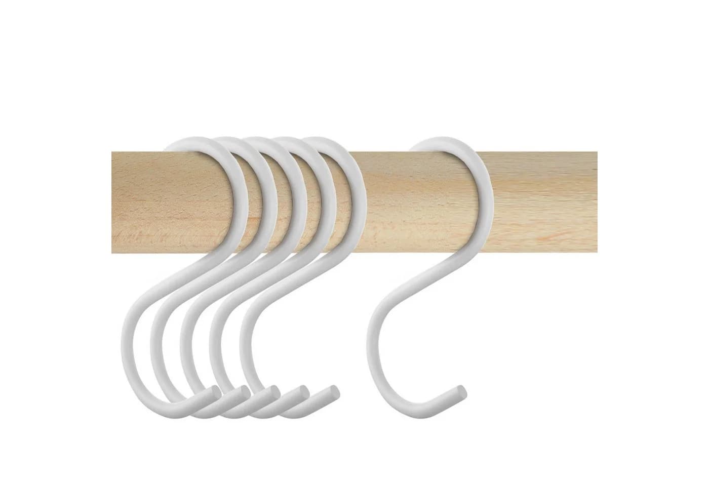 SO-TECH® S-Haken für Rundstäbe bis Ø 30 mm Weiß Satin pulverbeschichtet 6er-Set