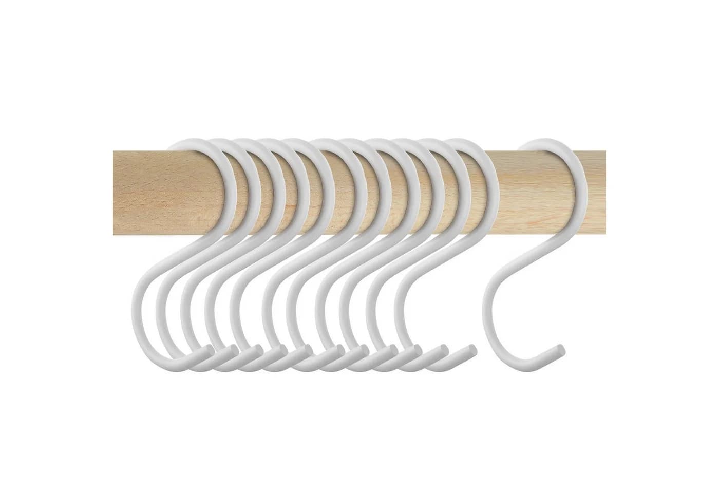 SO-TECH® S-Haken für Rundstäbe bis Ø 30 mm Weiß Satin pulverbeschichtet 12er-Set