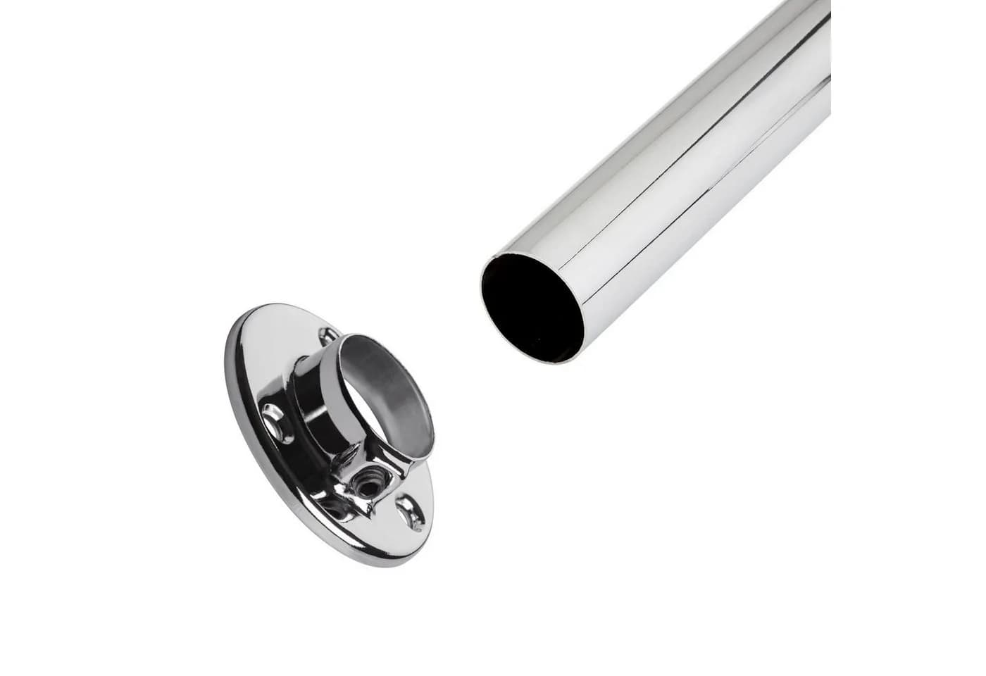 SO-TECH® Garderobenstange Schrankstange rund Ø 25 mm Chrom poliert