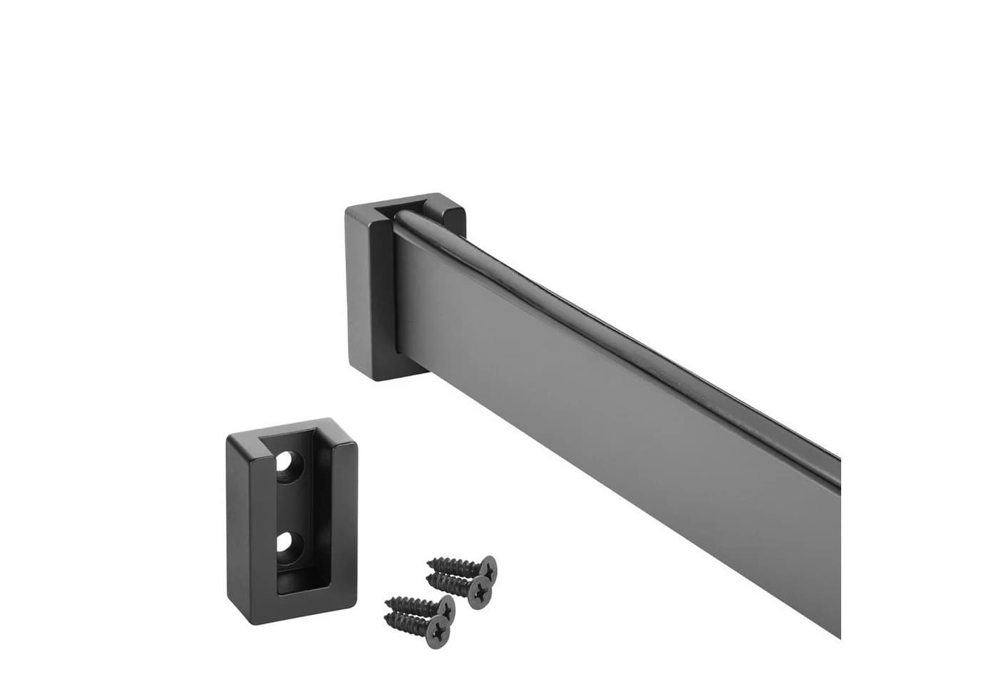 SO-TECH® Kleiderstange mit Gummiauflage und Schrankstangenlager Schwarz Matt - Bild 2