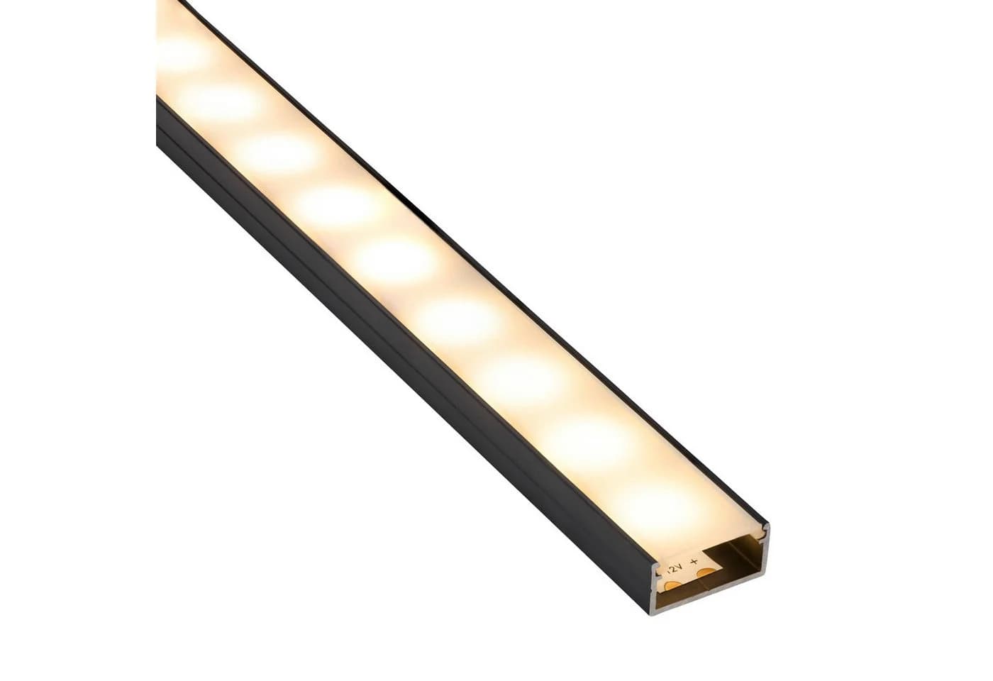 SO-TECH® LED-Stripe-Profil PH1 Schwarz mit Opalabdeckung - Bild 2