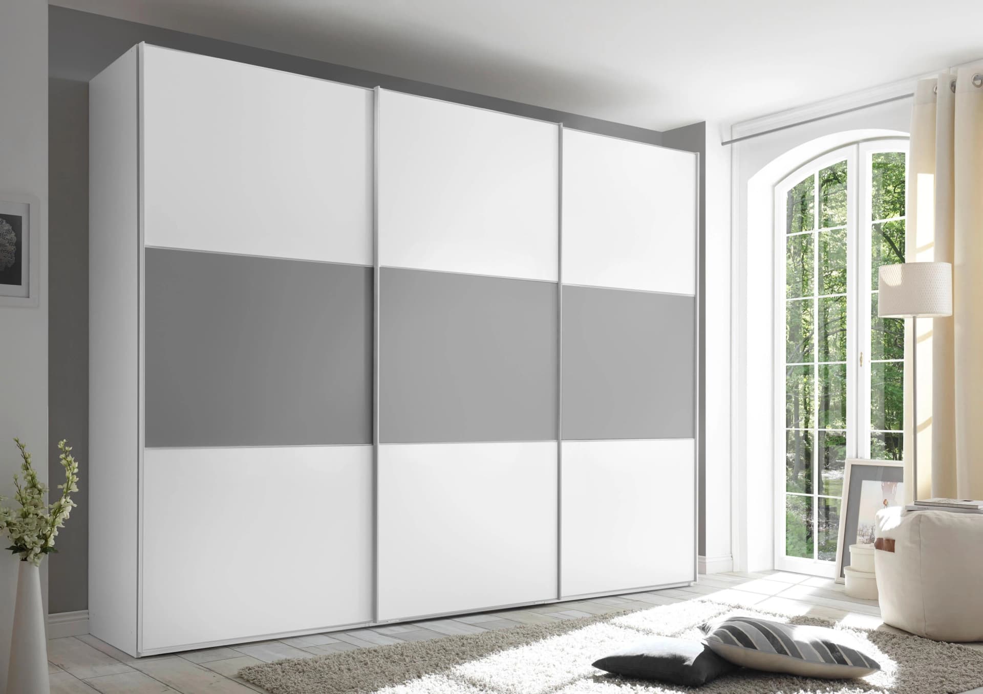Schwebetürenschrank STAUD Includo Weiß Schwebetüren