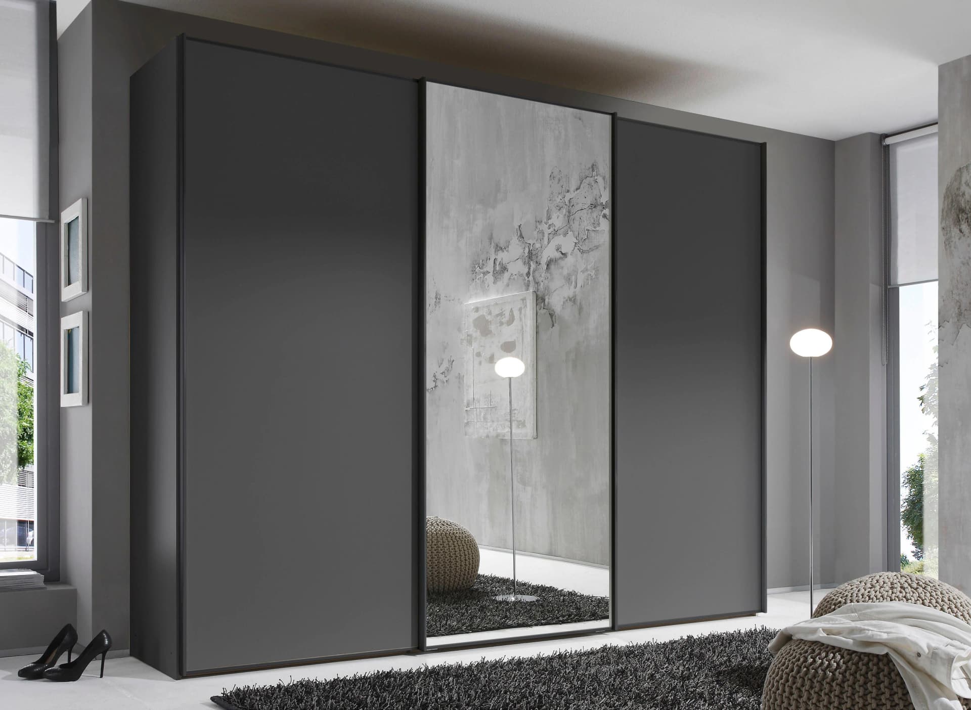 STAUD Schwebetürenschrank Sinfonie Plus Vulkan Matt