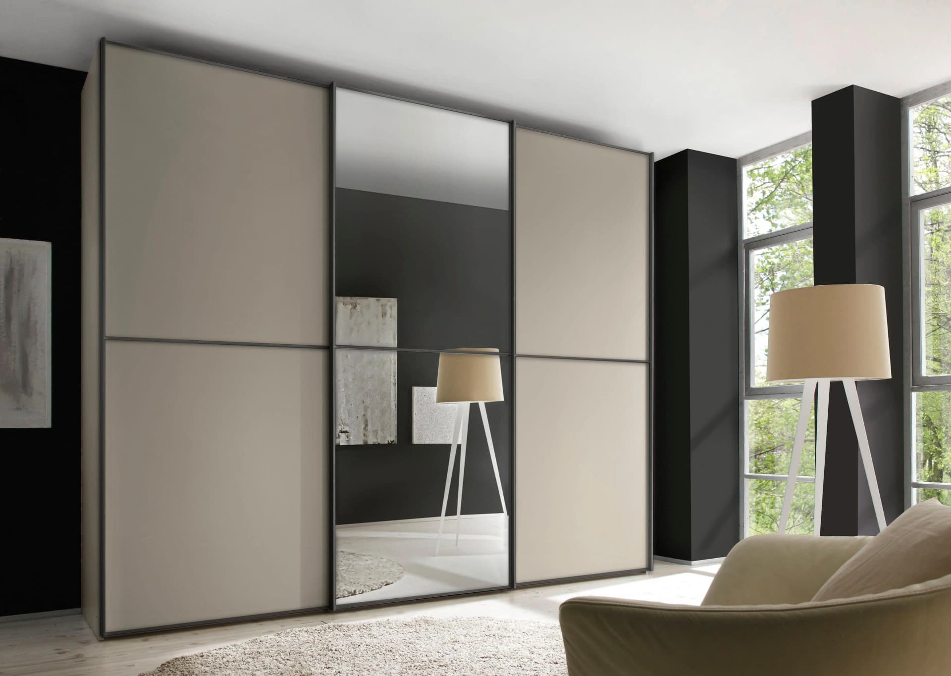 STAUD Schwebetürenschrank Sinfonie Plus Beige Sand 249cm