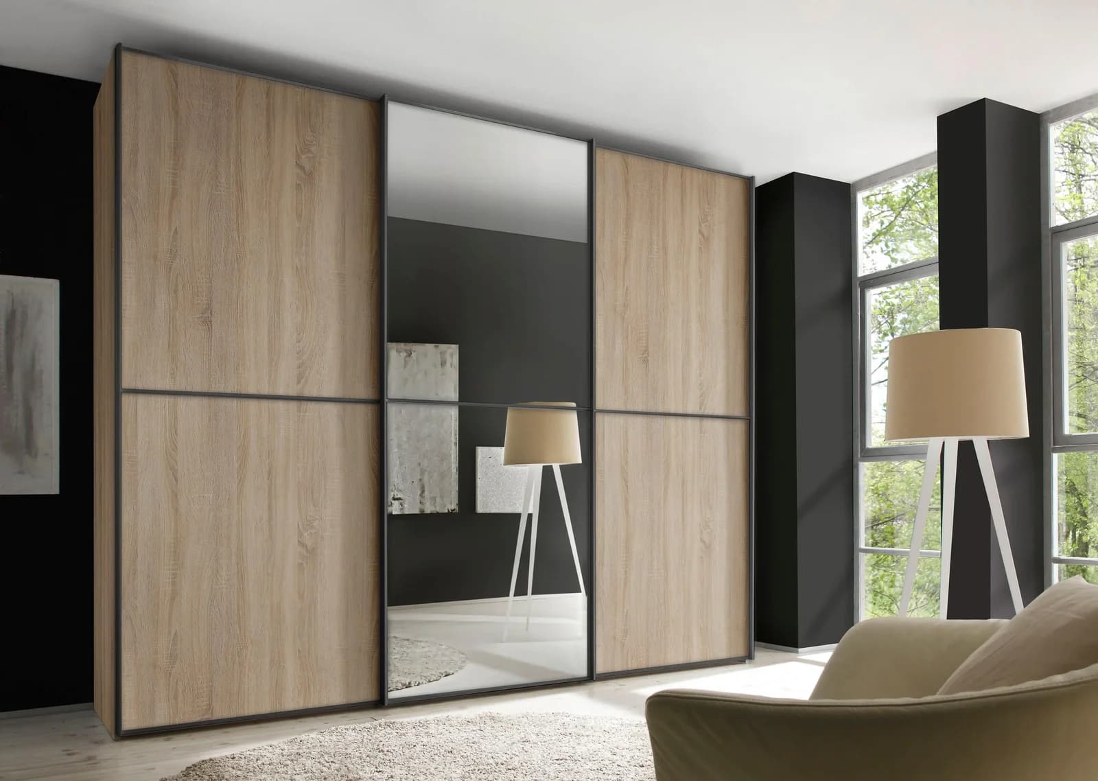 STAUD Schwebetürenschrank Sinfonie Plus Sonoma Eiche 298cm