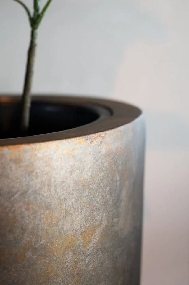 VIVANNO Pflanzkübel CITY Rund Quarzgrau Seidenmatt Fiberglas - Bild 5
