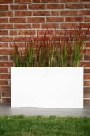 VIVANNO Pflanzkübel Fiberglas ELEMENTO SLIM Kasten Weiß Matt Bild 1