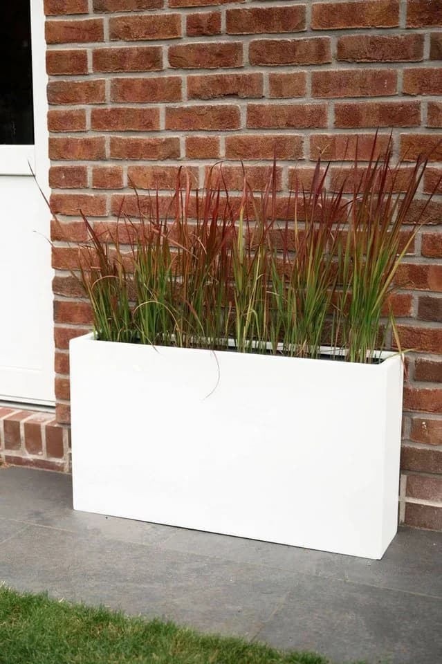 VIVANNO Pflanzkübel Fiberglas ELEMENTO SLIM Kasten Weiß Matt - Bild 3