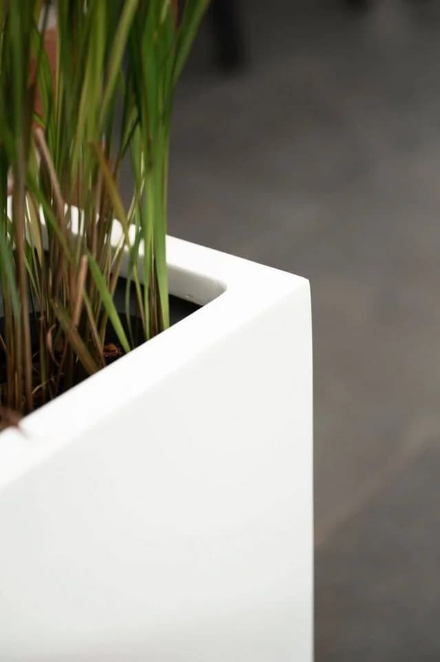 VIVANNO Pflanzkübel Fiberglas ELEMENTO SLIM Kasten Weiß Matt - Bild 4