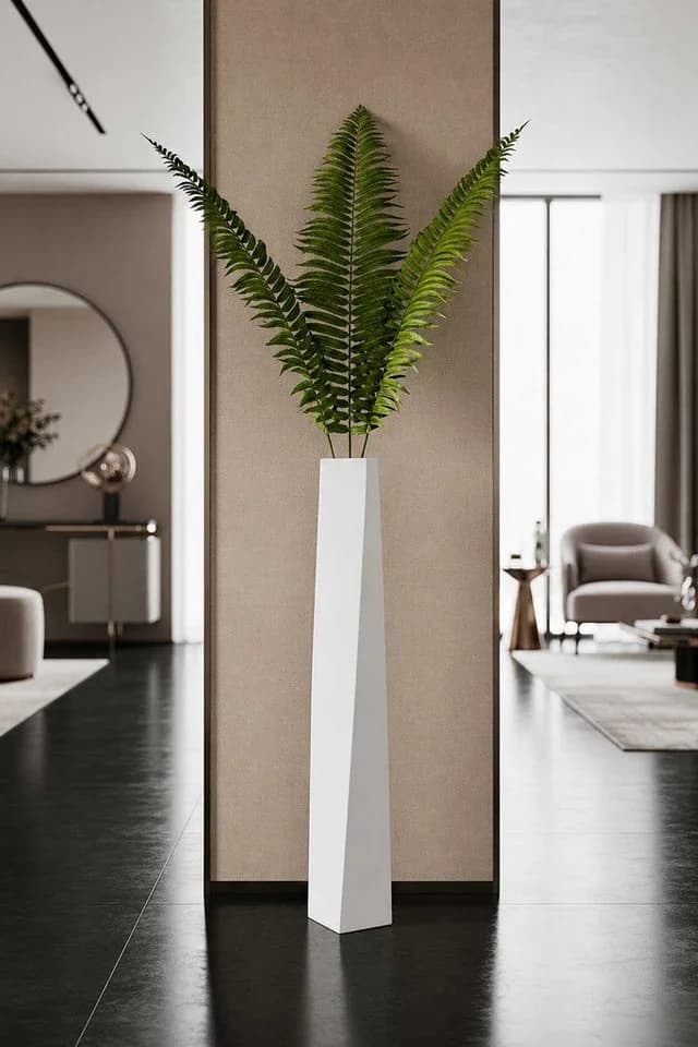 VIVANNO Bodenwindlicht Fiberglas HYDRON Säule - Weiß Matt