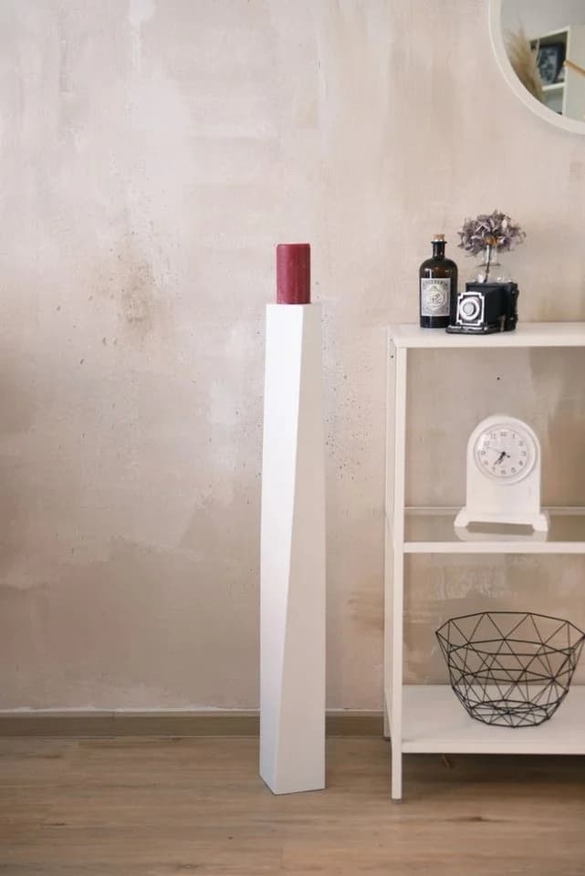 VIVANNO Bodenwindlicht Fiberglas HYDRON Säule Weiß Matt - Bild 4