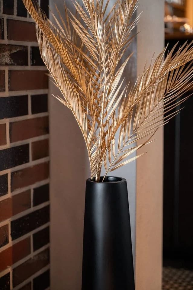 VIVANNO Bodenvase Fiberglas ISONDRA Säule Schwarz Matt - Bild 2