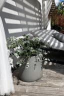 VIVANNO Blumentopf Fiberglas VEKRA Rund Betongrau Beton-Design Bild 1