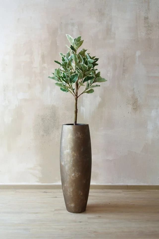 VIVANNO Bodenvase MAGNUM Rund Quarzgrau Seidenmatt Fiberglas - Bild 3