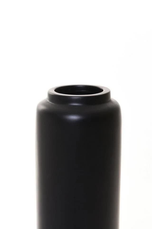 VIVANNO Bodenvase DIRETO Säule Schwarz Matt Fiberglas