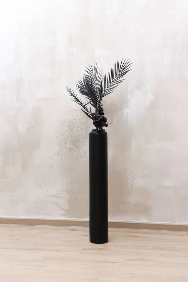 VIVANNO Bodenvase DIRETO Säule Schwarz Matt Fiberglas - Bild 3
