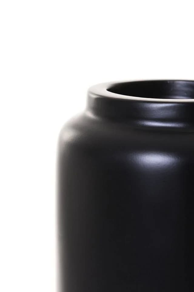 VIVANNO Bodenvase DIRETO Säule Schwarz Matt Fiberglas