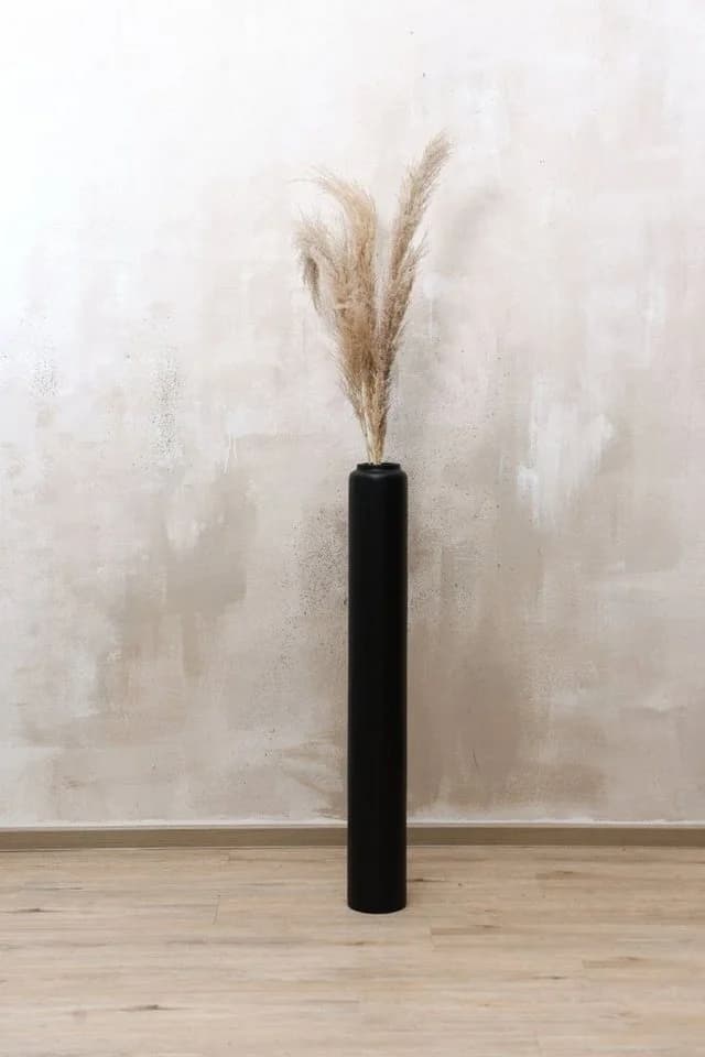 VIVANNO Bodenvase DIRETO Säule Schwarz Matt Fiberglas - Bild 2