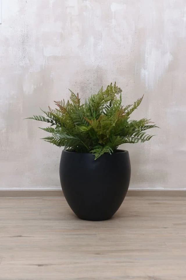 VIVANNO Blumentopf PLUTO Rund Anthrazit Matt Fiberglas - Bild 5
