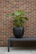 VIVANNO Blumentopf Fiberglas PLUTO Rund - Anthrazit Matt Bild 1