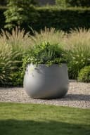 VIVANNO Blumentopf GIRAR Rund Betongrau Fiberglas Bild 1