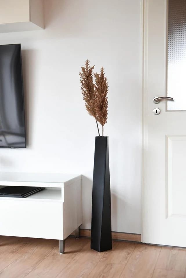 VIVANNO Bodenwindlicht HYDRON Säule Schwarz Matt Fiberglas