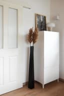 VIVANNO Bodenwindlicht Fiberglas HYDRON Säule Schwarz Matt Bild 1
