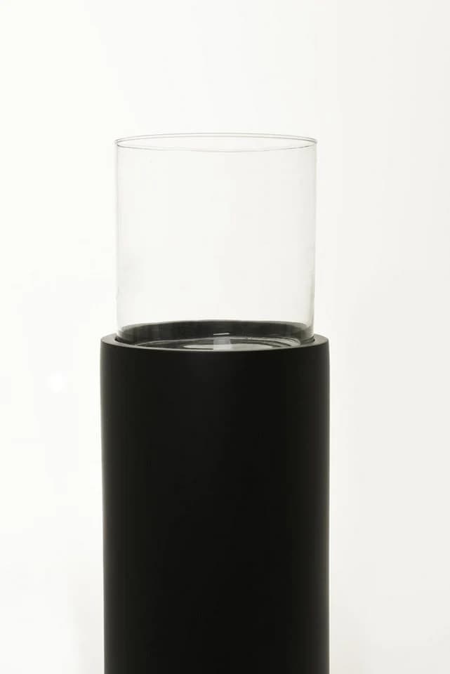 VIVANNO Bodenwindlicht Fiberglas CANDIRO Rund Schwarz Matt